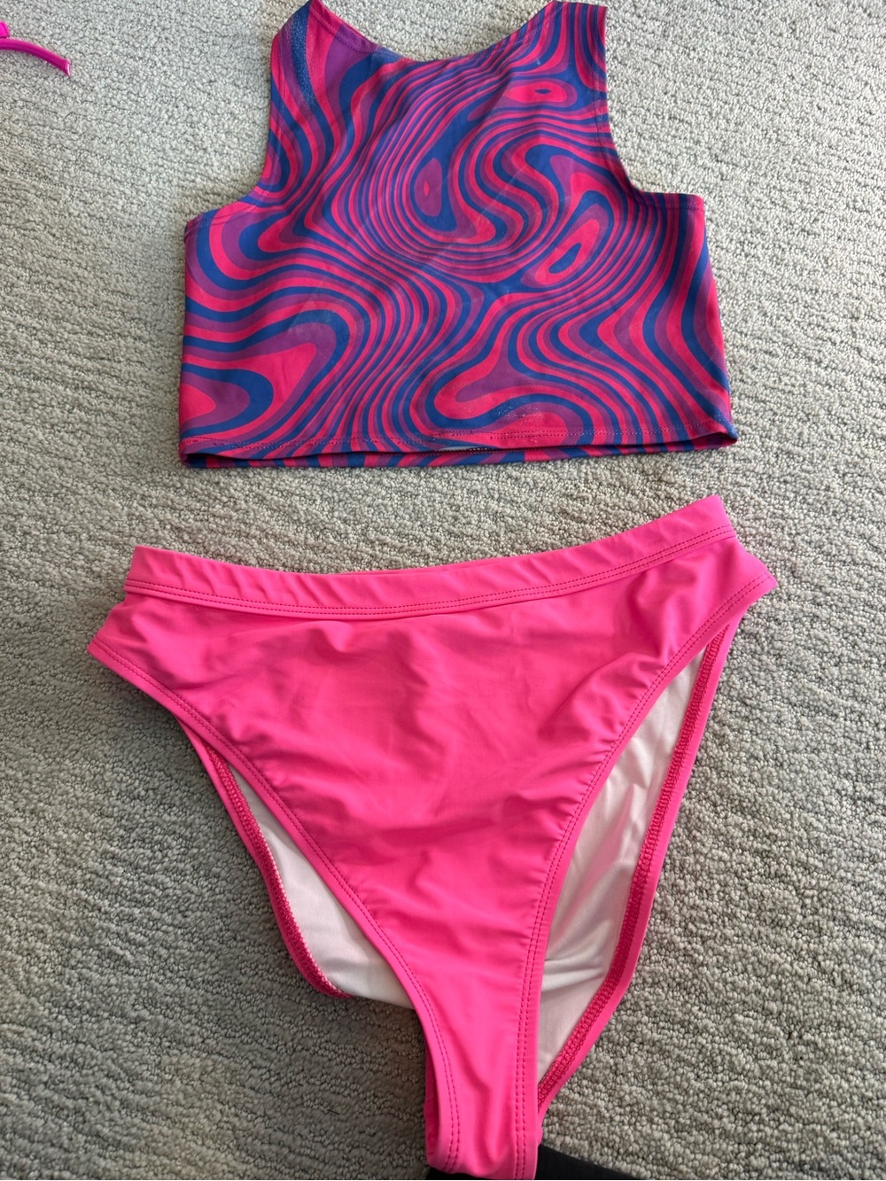 Pink Swirl Two-Piece rave wonderland Set - Pink & Purple